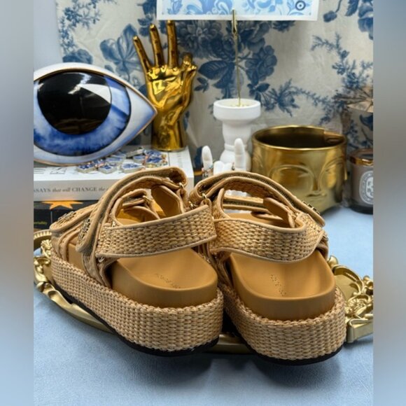 🆕 TORY BURCH 🧿 NWOB Kira Sport Sandal, Havana Sand Natural Raffia - Sz US 7 - Picture 11 of 16
